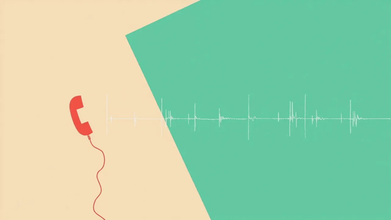 Concept illustration showing a phone ringing alongside a digital sound waveform pattern